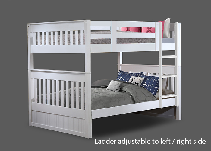 Riley Queen over Queen Bunk Bed with Pull Out Single Trundle